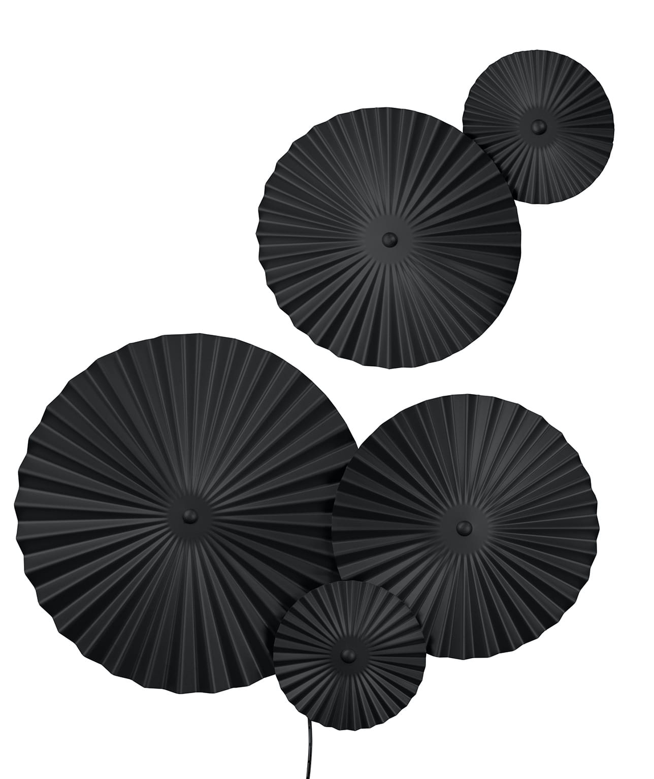 1 szt / 24H Lampa ścienna ryflowane talerze Omega Black 231011 Globen Czarna