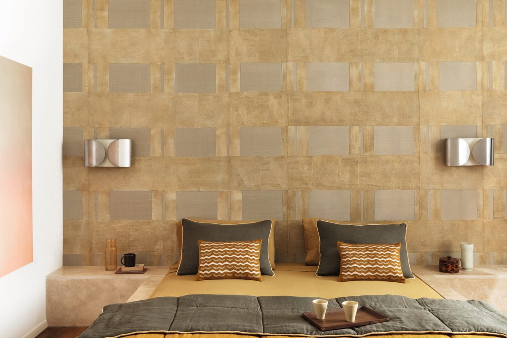 Tapeta tekstylna geometryczna Elitis RM 1129 03 Tashkent Pamir