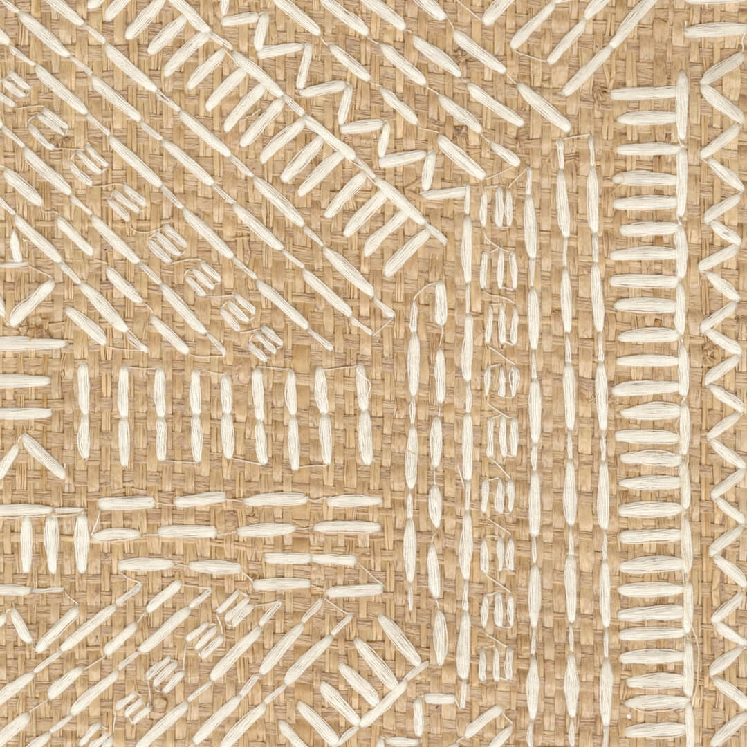 Tapeta geometryczna haftowana Elitis RM 1113 02 Alphabet Origine