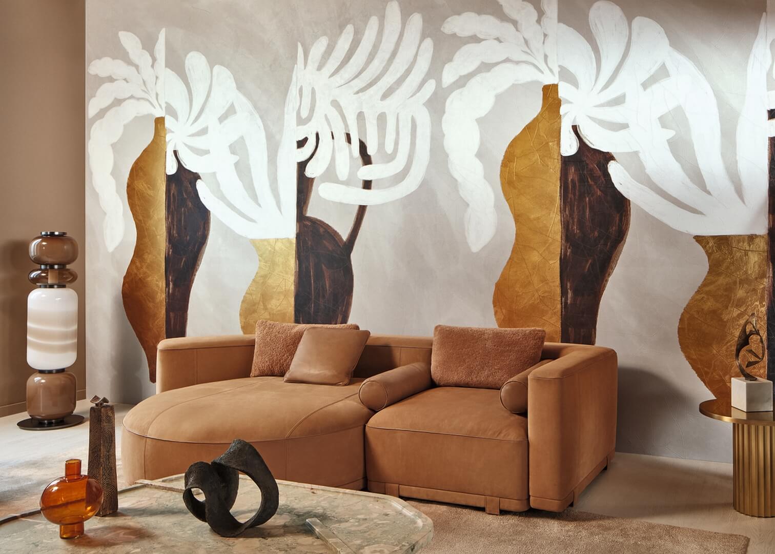 Mural wazony i roślinność Elitis VP 1006 01 Une Certaine Magnificence Kintsugi