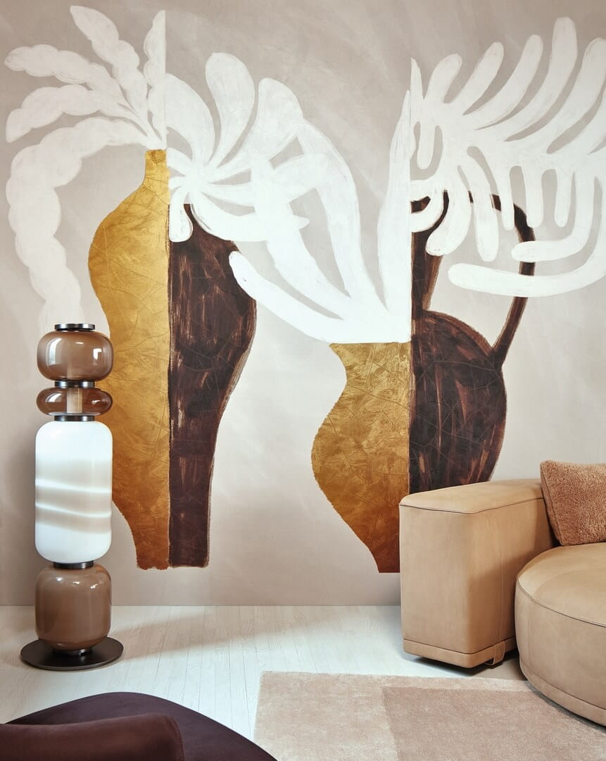 Mural wazony i roślinność Elitis VP 1006 01 Une Certaine Magnificence Kintsugi