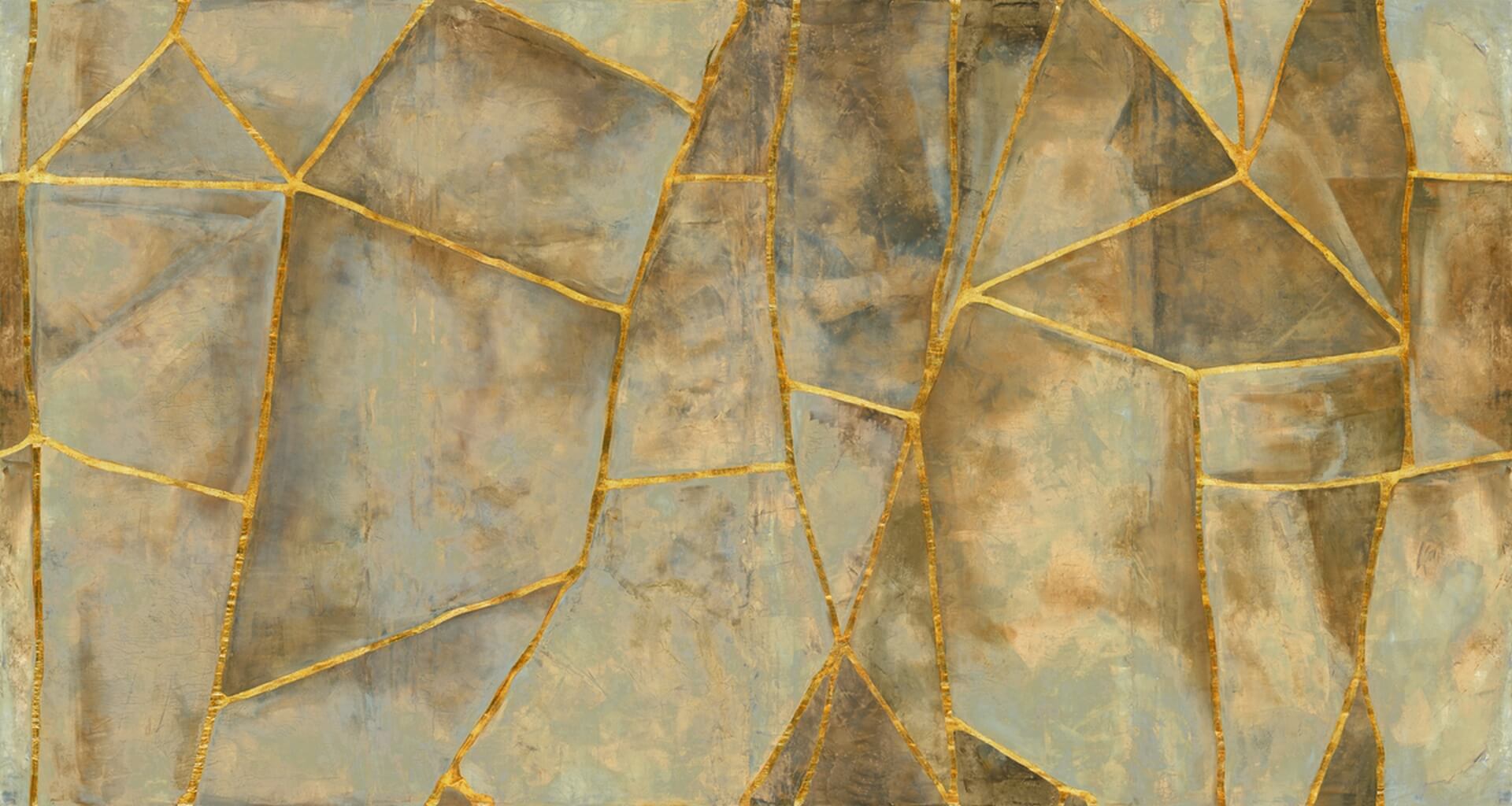Mural inspirowany japońską techniką Kintsugi  Elitis VP 1022 01 Kintsugi Eclat Kintsugi