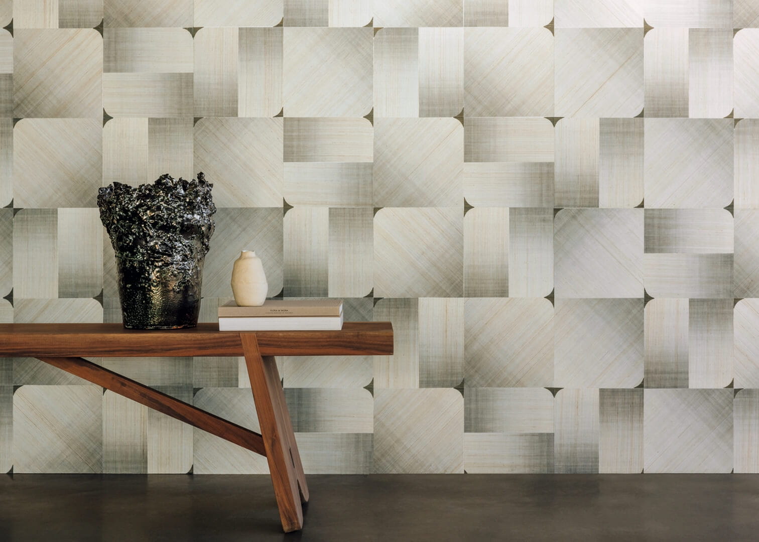 Tapeta geometryczna z włókien abaki Elitis RM 1072 80 Circé Maestria