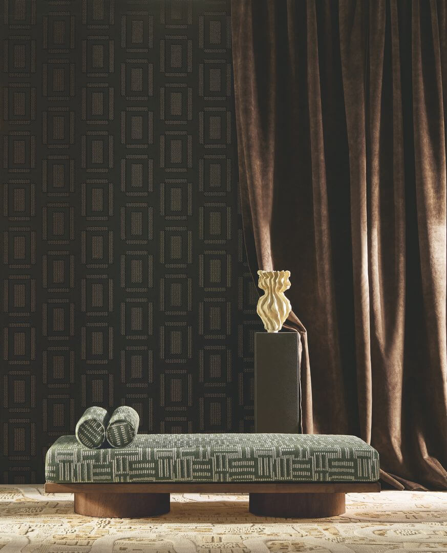 Tkanina geometryczny żakard Casamance 92530257 Plan Libre Nouvel Angle