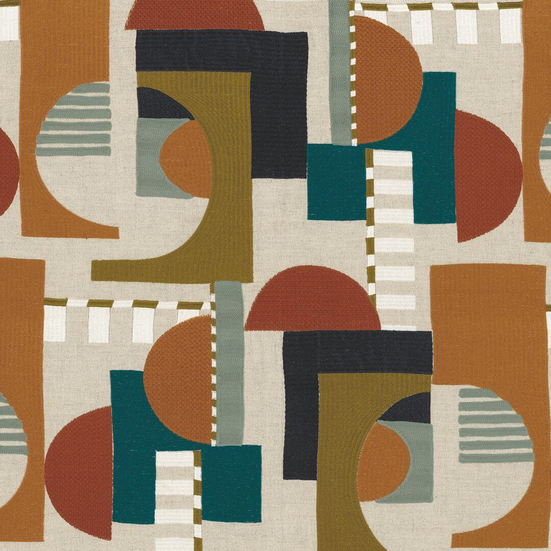Tkanina z haftem geometryczna Casamance 90730245 A Contretemps Les Modernes