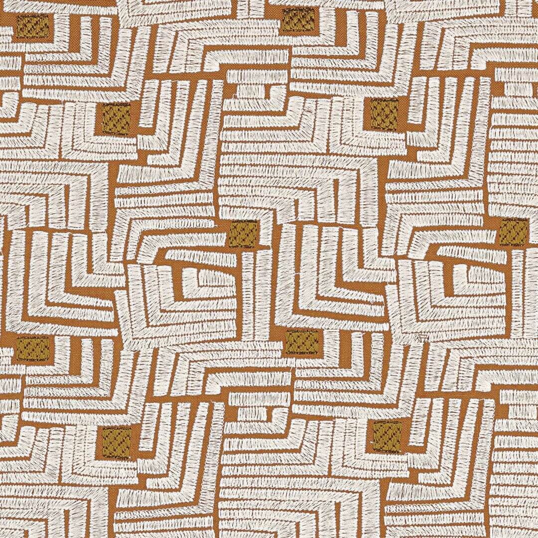 Tkanina haftowana geometryczna Casamance 90750439 Composition Les Modernes