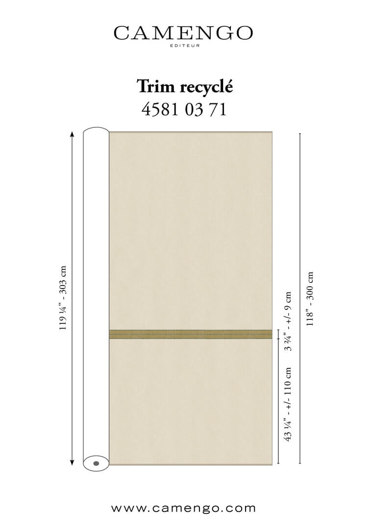 Tkanina z eleganckim haftem Camengo 45810371 Trim Recycle Osmoz