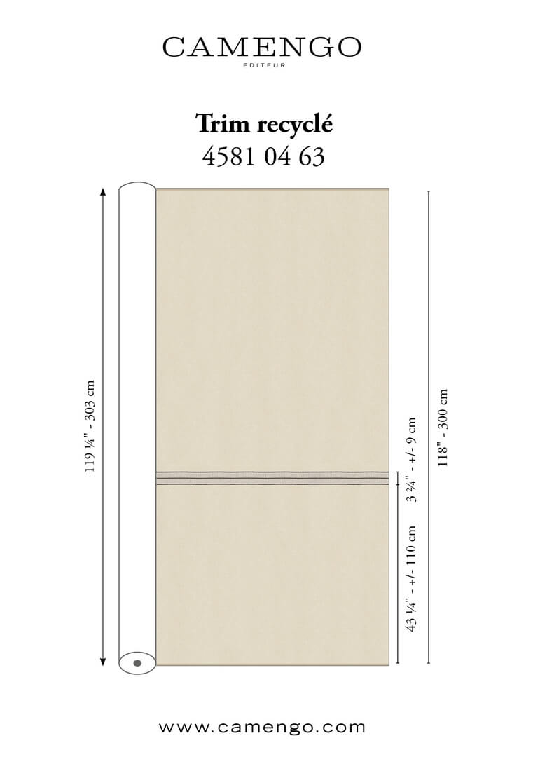 Tkanina z eleganckim haftem Camengo 45810463 Trim Recycle Osmoz