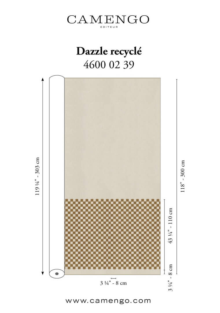 Tkanina haftowana szachownica Camengo 46000239 Dazzle Recycle Osmoz