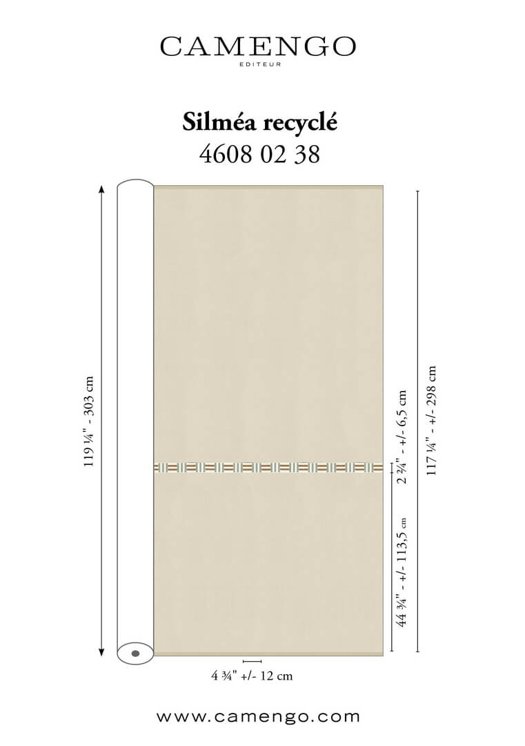 Tkanina z eleganckim haftem Camengo 46080238 Silmea Recycle Osmoz