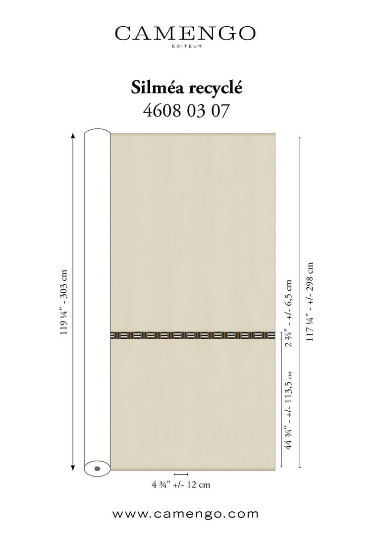 Tkanina z eleganckim haftem Camengo 46080307 Silmea Recycle Osmoz