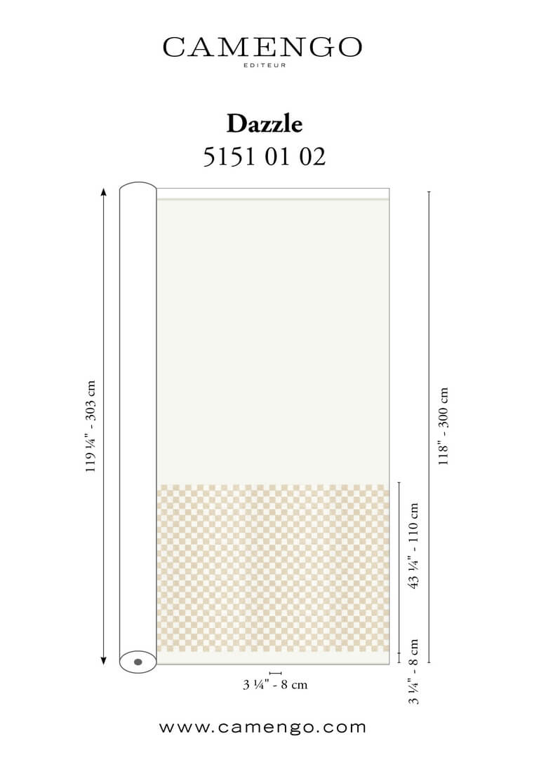 Tkanina haftowana szachownica Camengo 51510102 Dazzle Osmoz