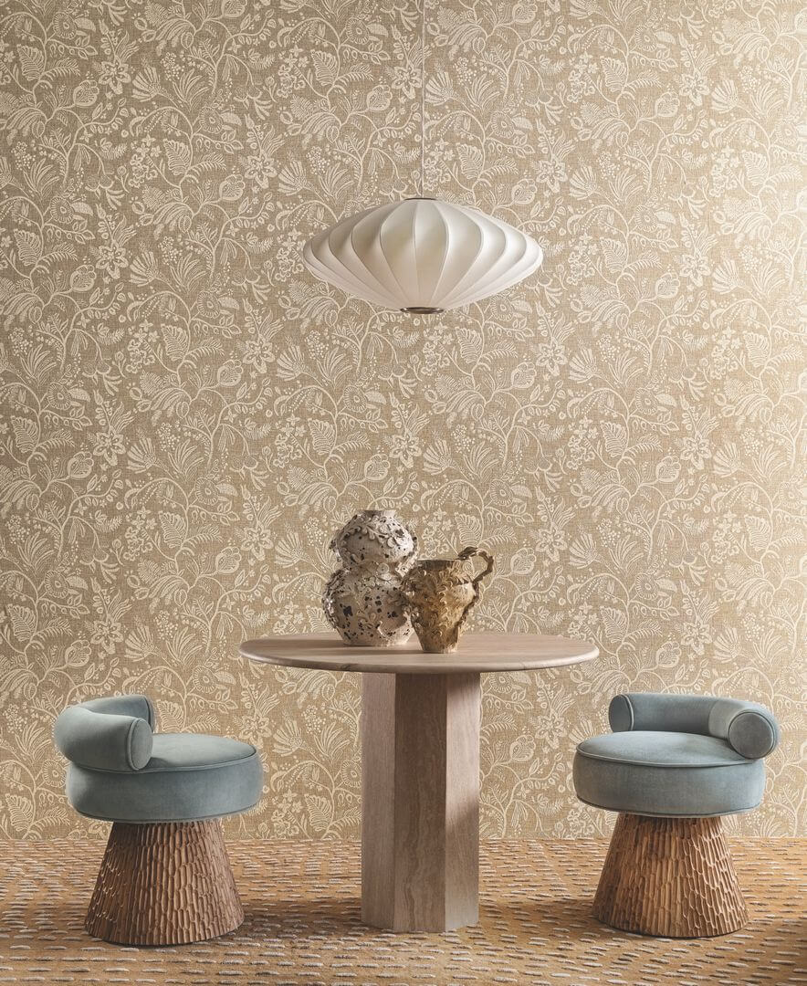 ! WYSYŁKA 24H !Tapeta haftowane kwiatowe pnącza Casamance 76960406 Pastel Broderies - na stanie 2 rolki