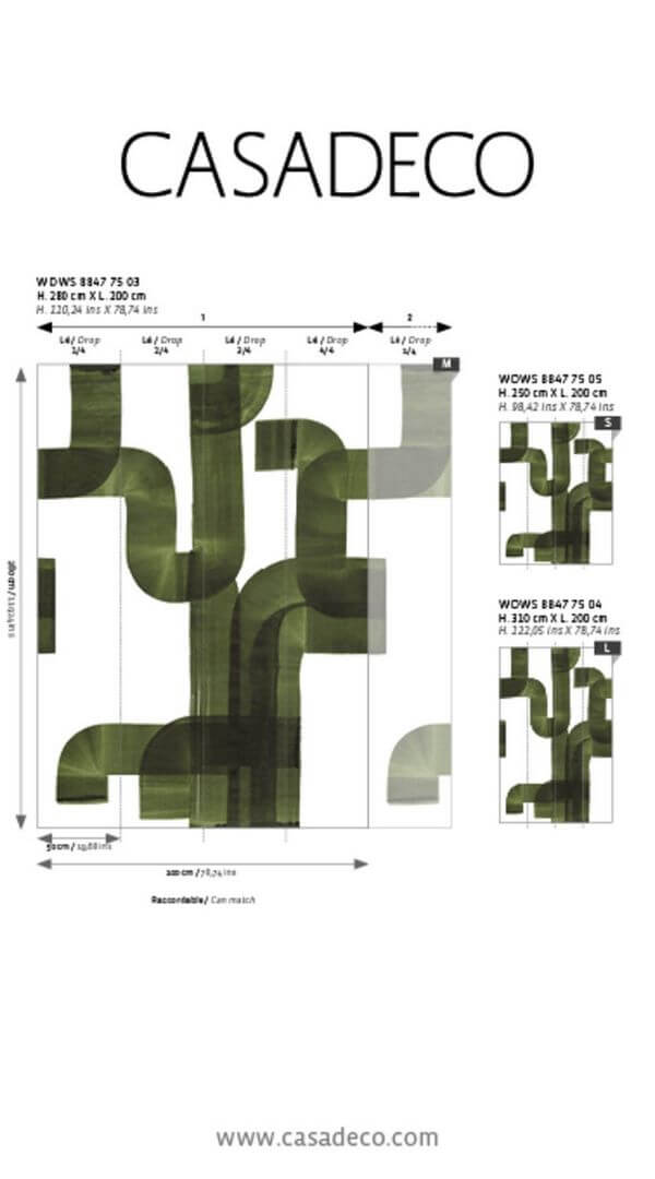 1 szt / 24H Mural abstrakcyjne linie Casadeco WDWS 88477505 S Abstract WonderWalls