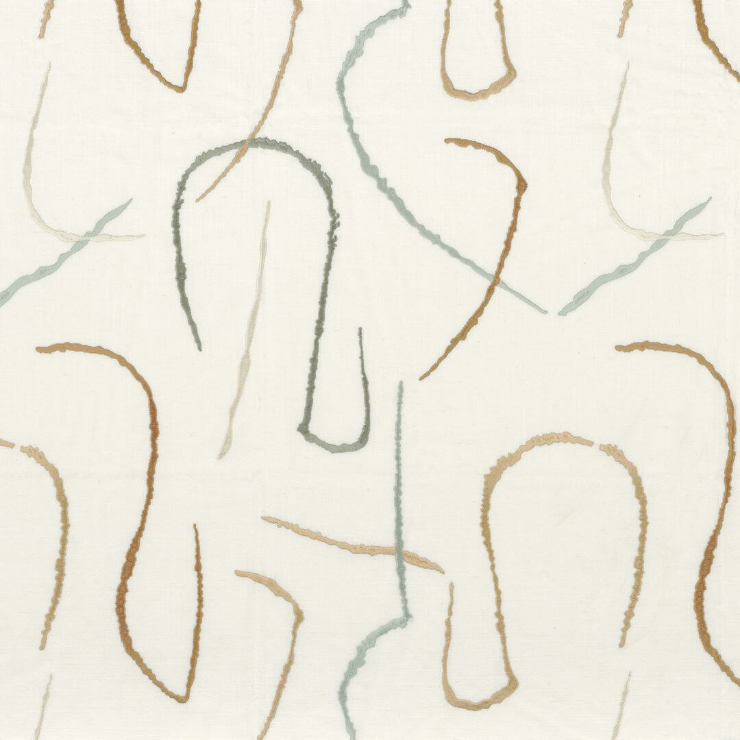 Tkanina z haftowanym, abstrakcyjnym wzorem Camengo 47750210 Fusain Edition