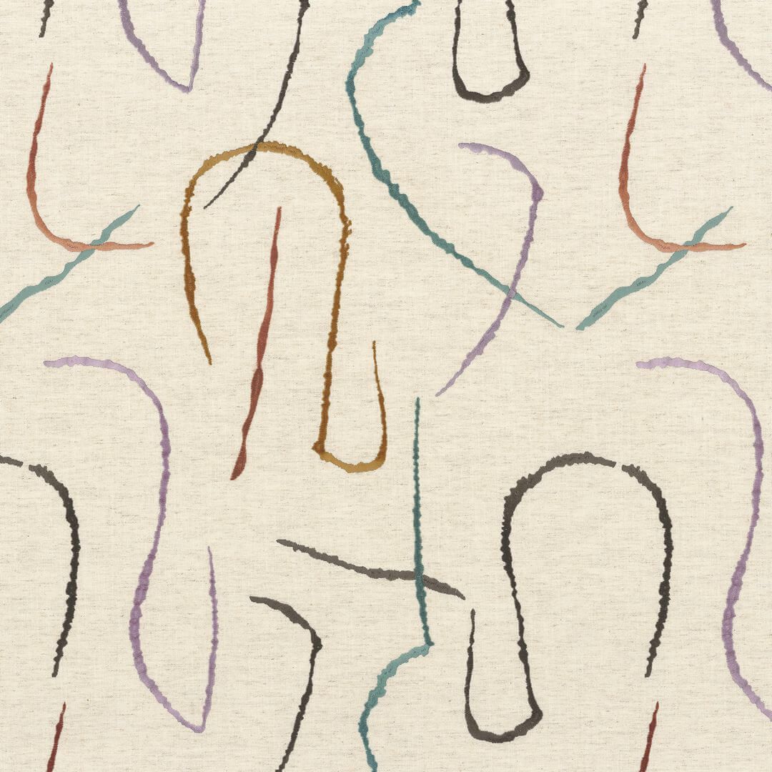 Tkanina z haftowanym, abstrakcyjnym wzorem Camengo 47750529 Fusain Edition