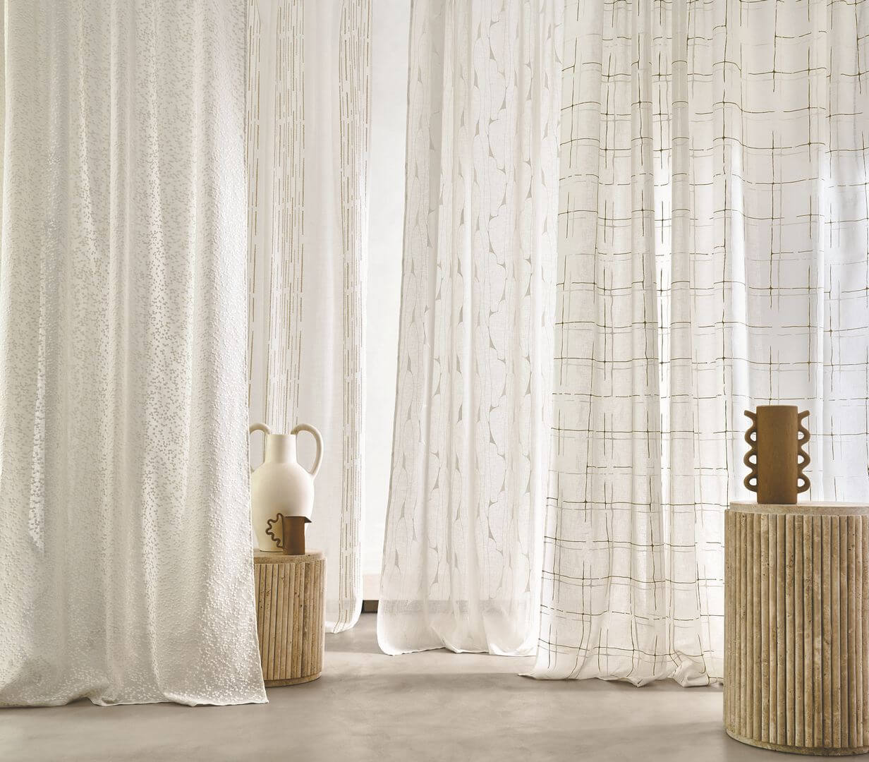 Tkanina woal z haftem Camengo 48540221 Luminara Sheer Moon Sheers - 288 cm szer.