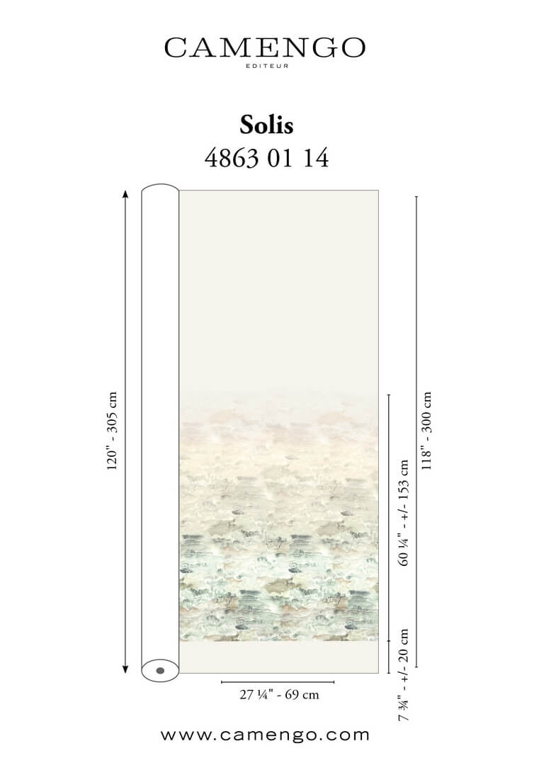 Tkanina – panel abstrakcyjna natura  Camengo 48630114 Solis Moon Sheers – 300 cm szer.
