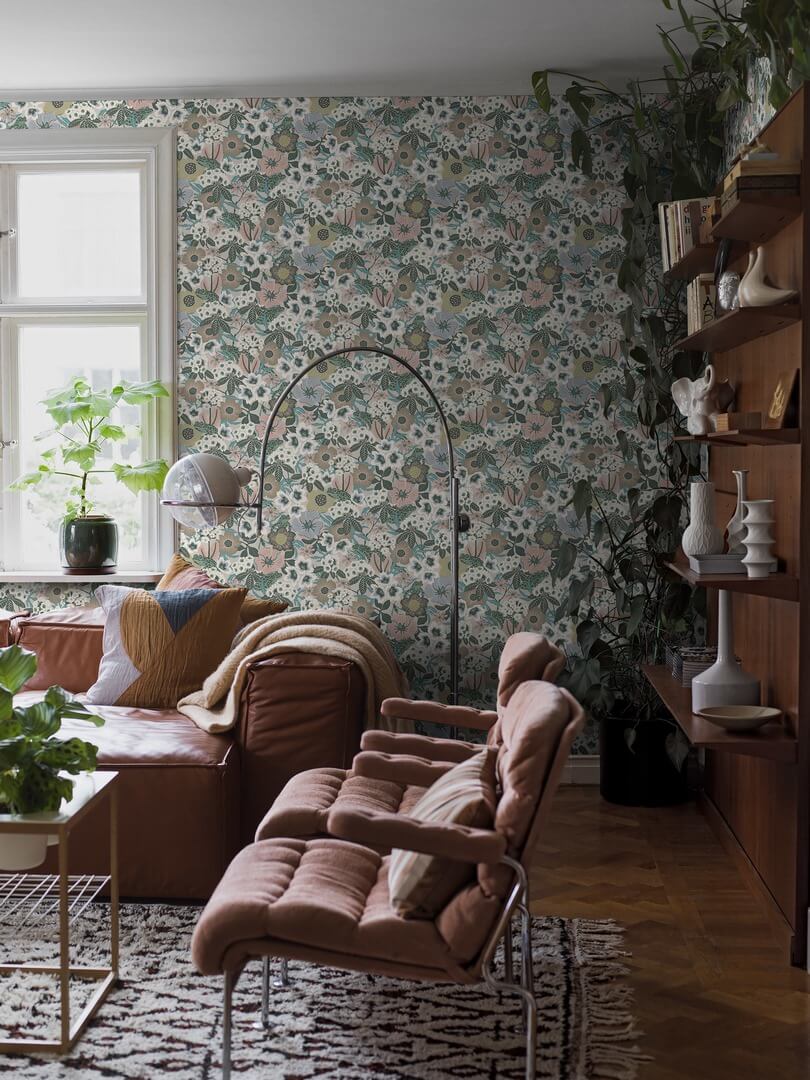 Mural botaniczny - kwiaty i żaby Boras Tapeter Studio 9851W Kvackstepp
