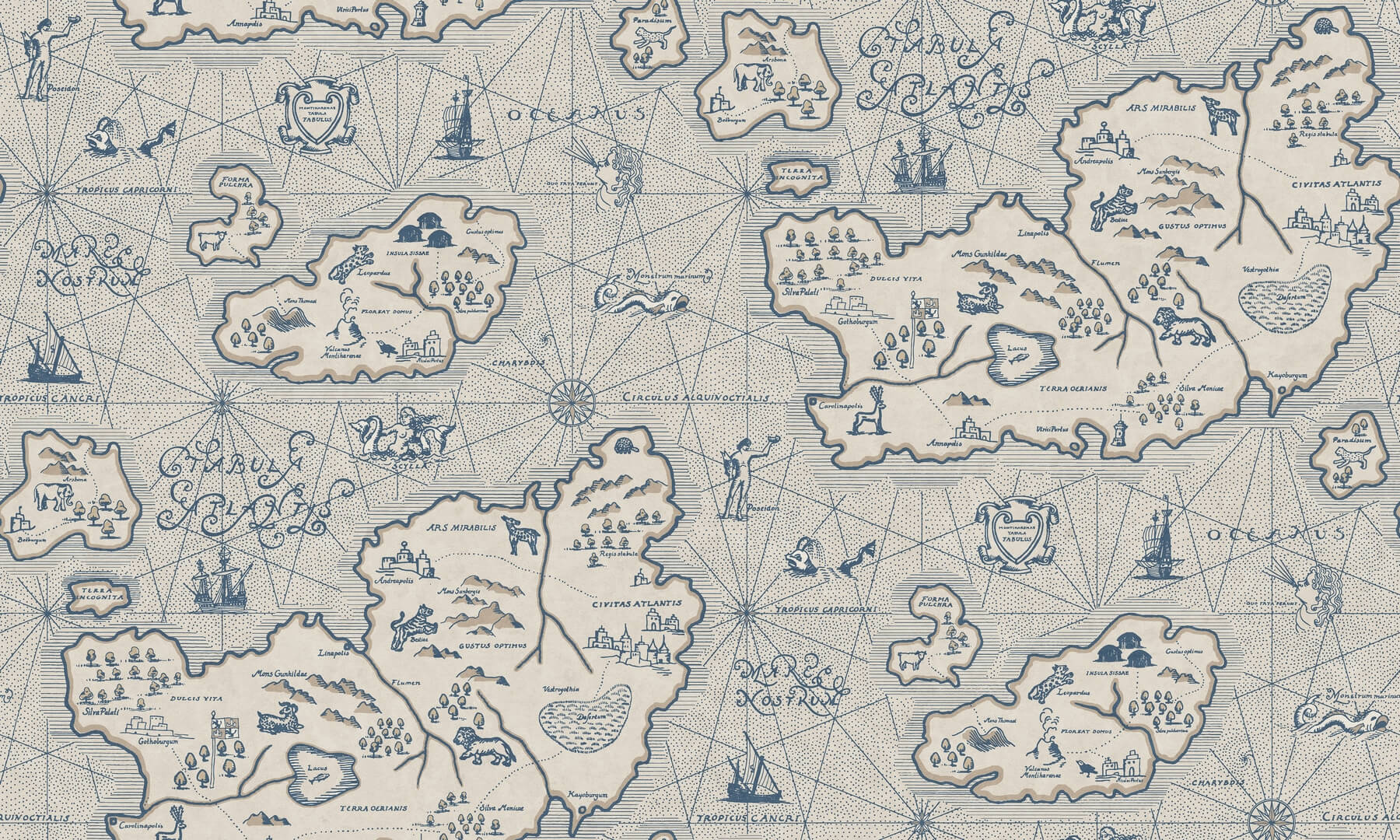 Fototapeta mapa Sandberg S10734 Ferdinand Blue Heritage