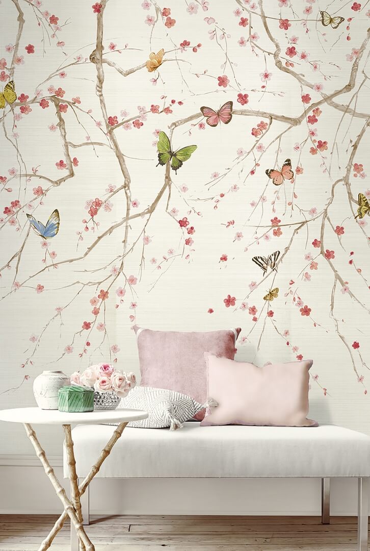 Mural naturalna – kwitnące gałęzie i motyle Wallquest DB32300M Daisy Bennett