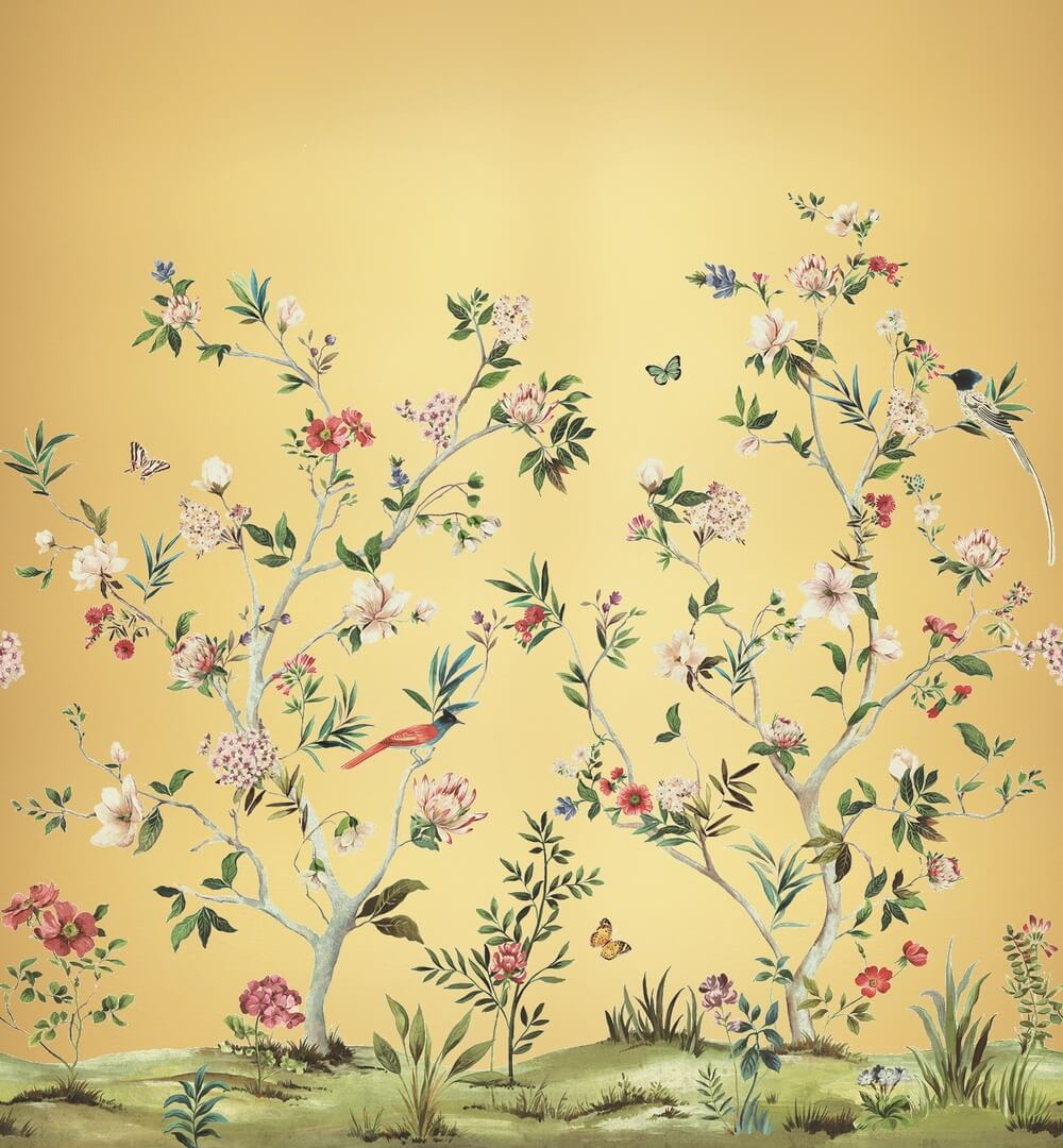 Mural metaliczny botaniczny Wallquest DB33603M Daisy Bennett