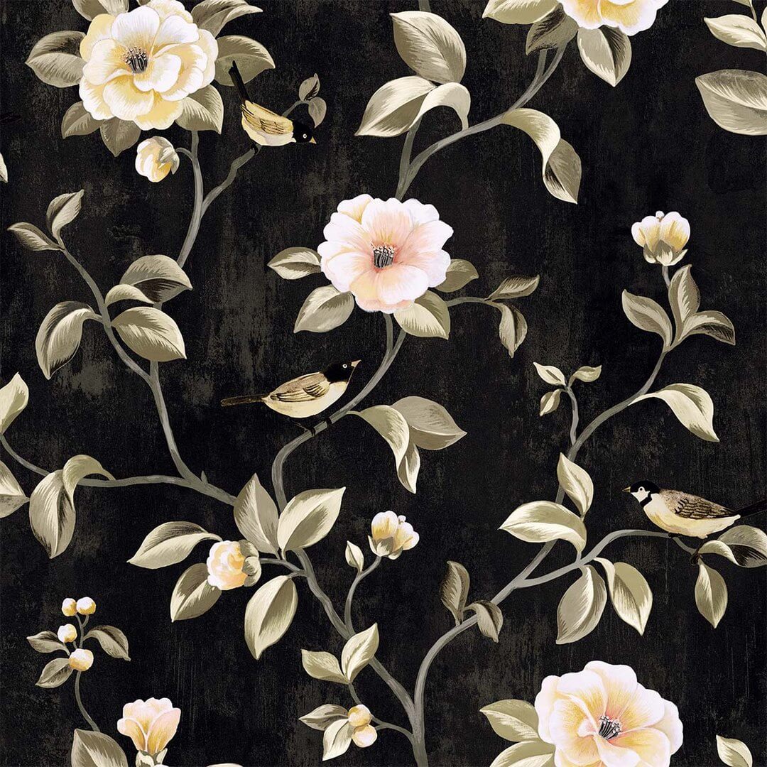 Tapeta botaniczna – metaliczna Wallquest CH30800 Chinoiserie