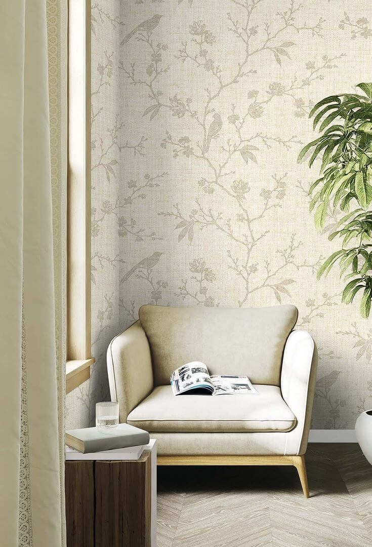 Tapeta kwitnące pnącza i ptaki Wallquest CH31307 Chinoiserie