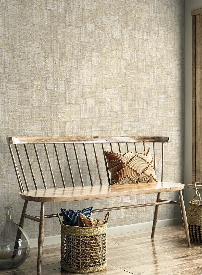 Tapeta imitująca płótno - patchwork Wallquest RA41714 Raffia