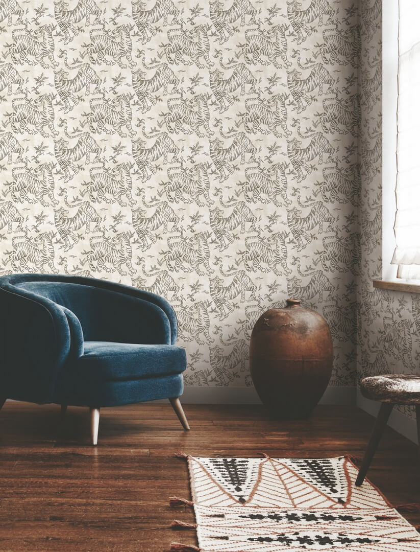 Tapeta tygrysy York Wallcoverings LM5331 Orly Tigers Lemieux Et Cie