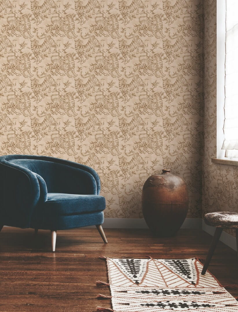 Tapeta tygrysy York Wallcoverings LM5334 Orly Tigers Lemieux Et Cie