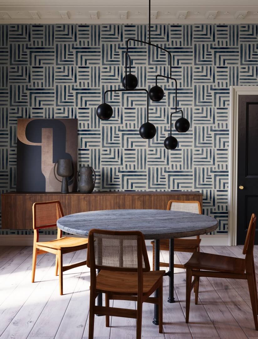 Tapeta labirynt York Wallcoverings LM5361 Painterly Labyrinth Lemieux Et Cie