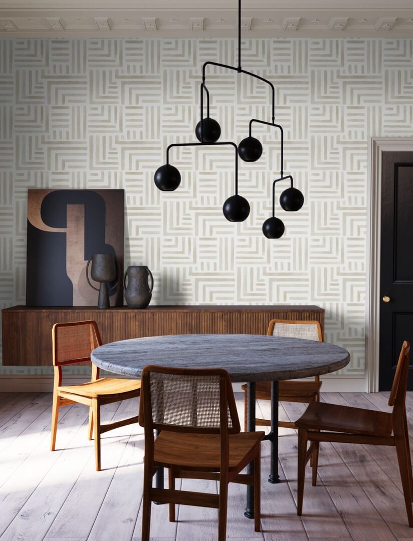 Tapeta labirynt York Wallcoverings LM5362 Painterly Labyrinth Lemieux Et Cie