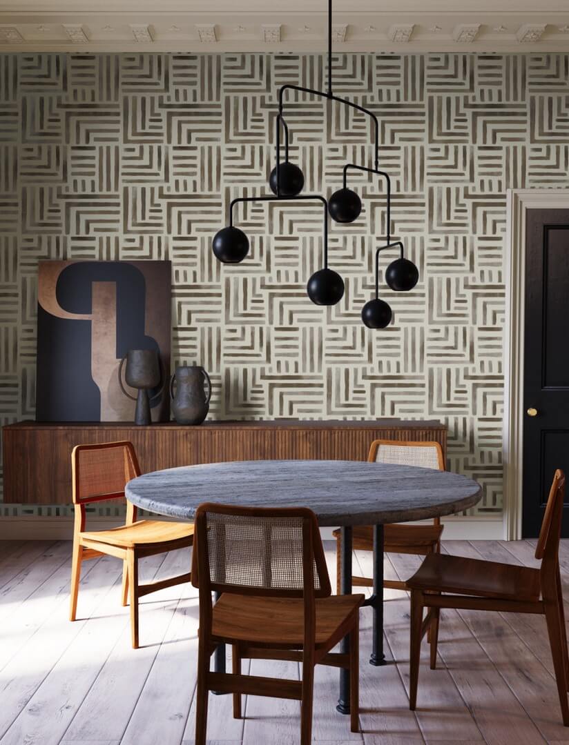 Tapeta labirynt York Wallcoverings LM5363 Painterly Labyrinth Lemieux Et Cie
