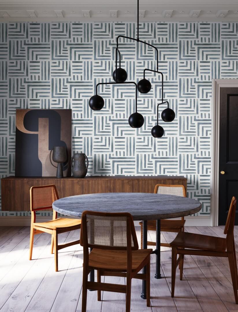 Tapeta labirynt York Wallcoverings LM5364 Painterly Labyrinth Lemieux Et Cie