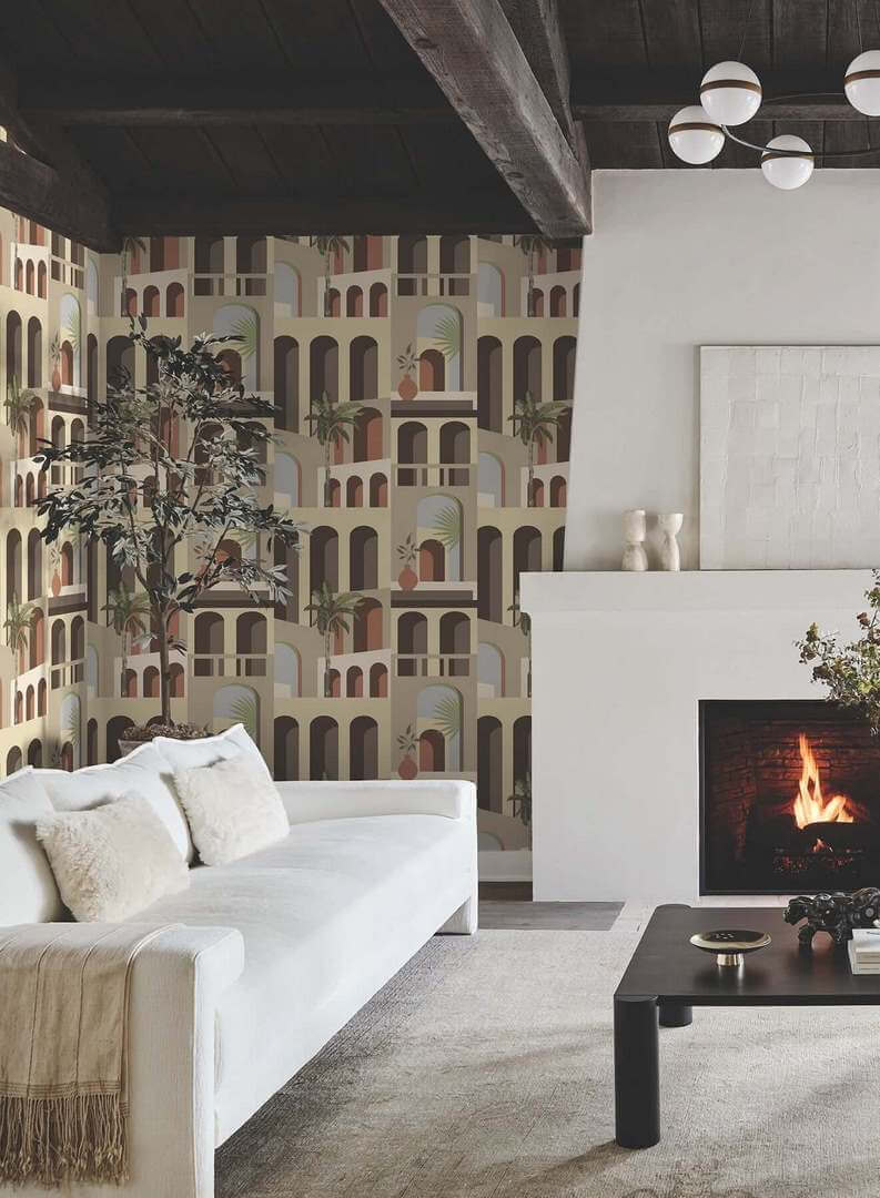 Tapeta inspirowana architekturą York Wallcoverings MT5617 Monte Vista Montecito