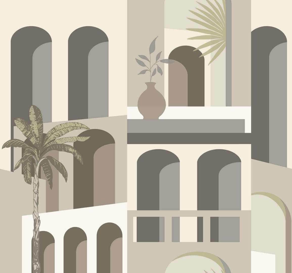 Tapeta inspirowana architekturą York Wallcoverings MT5618 Monte Vista Montecito