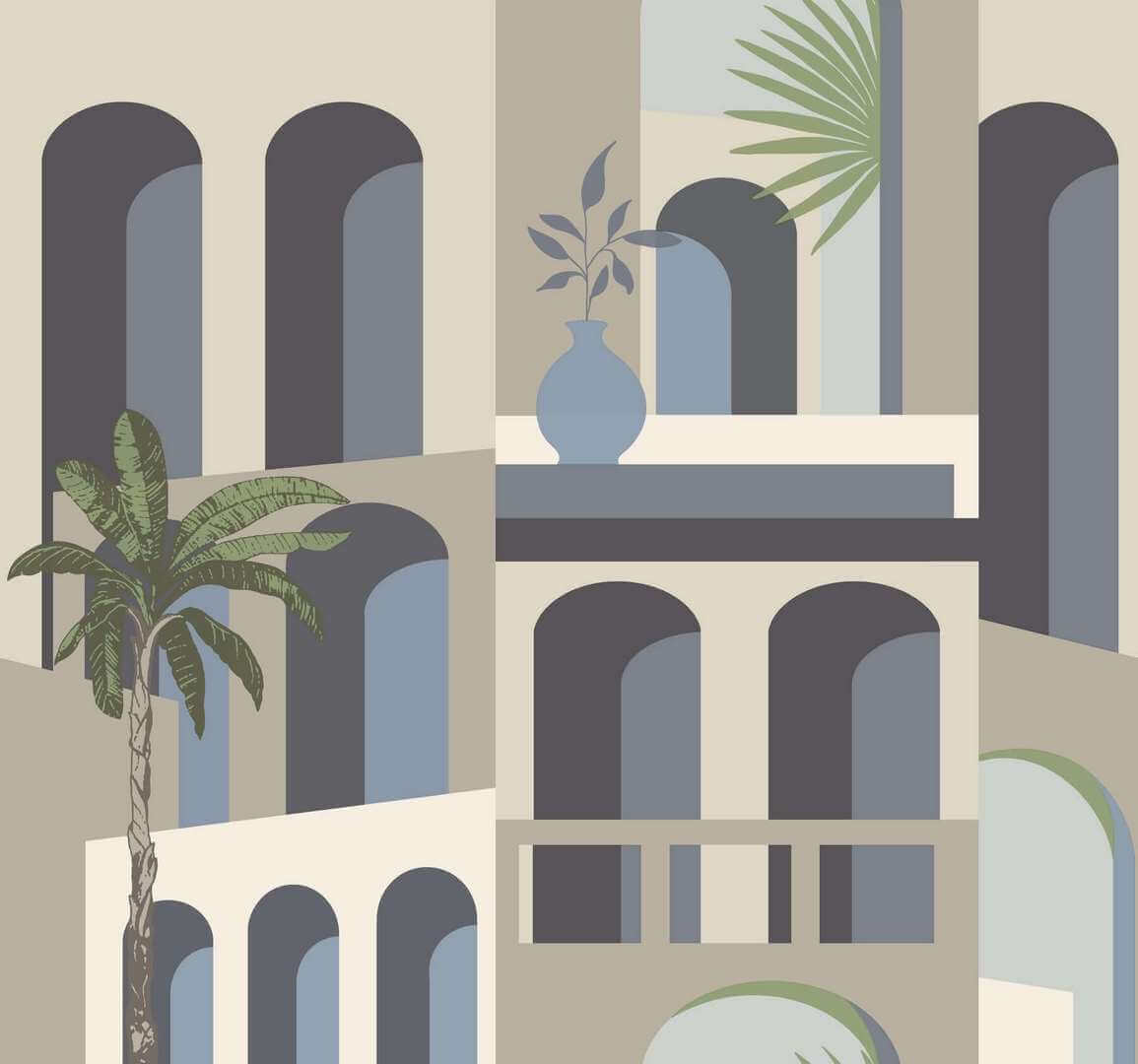 Tapeta inspirowana architekturą York Wallcoverings MT5619 Monte Vista Montecito
