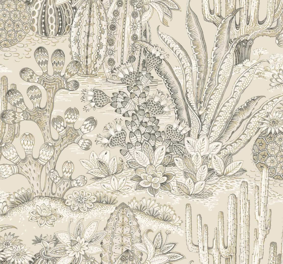 Tapeta kaktusy i sukulenty York Wallcoverings MT5633 Lotus Land Cacti Montecito