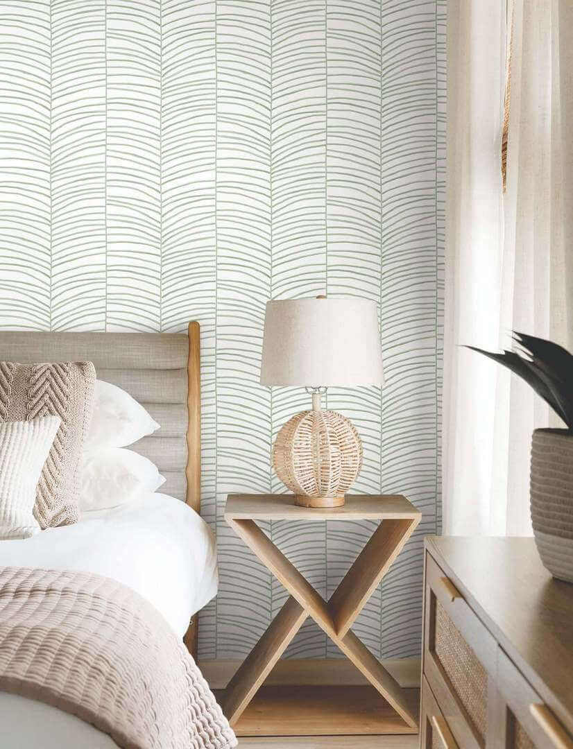 Tapeta York Wallcoverings MT5674 Cascade Palm Chevron Montecito
