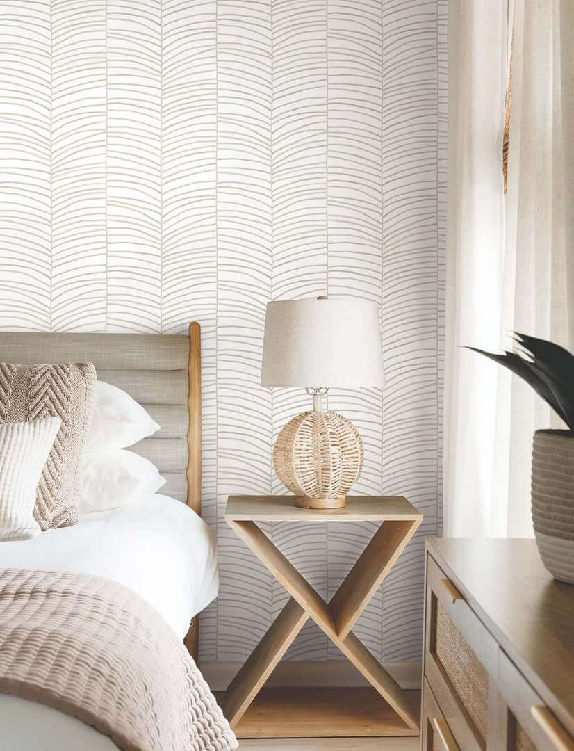 Tapeta York Wallcoverings MT5675 Cascade Palm Chevron Montecito