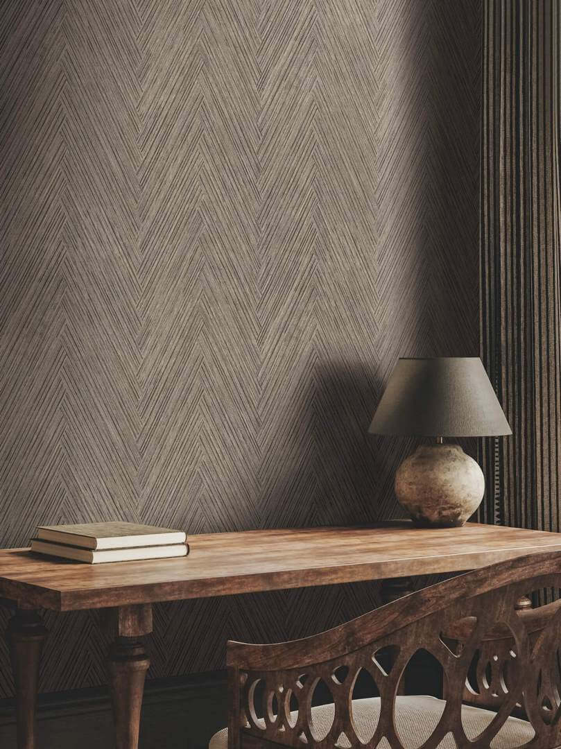 Tapeta ze wzorem jodełki York Wallcoverings FM1051 Thatched Chevron Formations