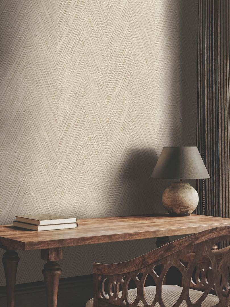 Tapeta ze wzorem jodełki York Wallcoverings FM1053 Thatched Chevron Formations