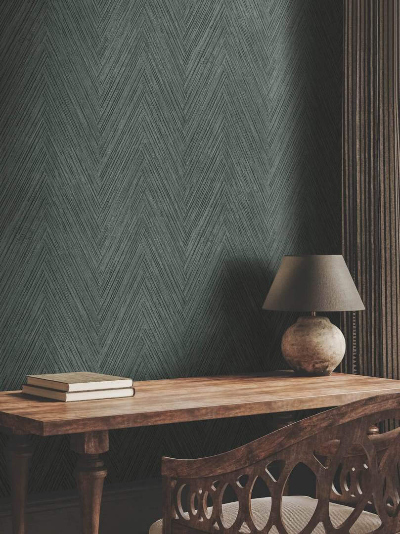 Tapeta ze wzorem jodełki York Wallcoverings FM1054 Thatched Chevron Formations