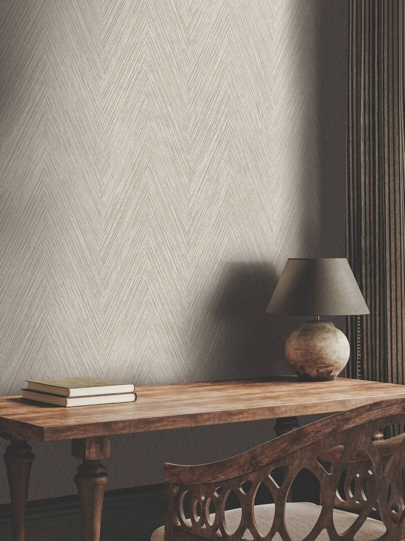 Tapeta ze wzorem jodełki York Wallcoverings FM1056 Thatched Chevron Formations