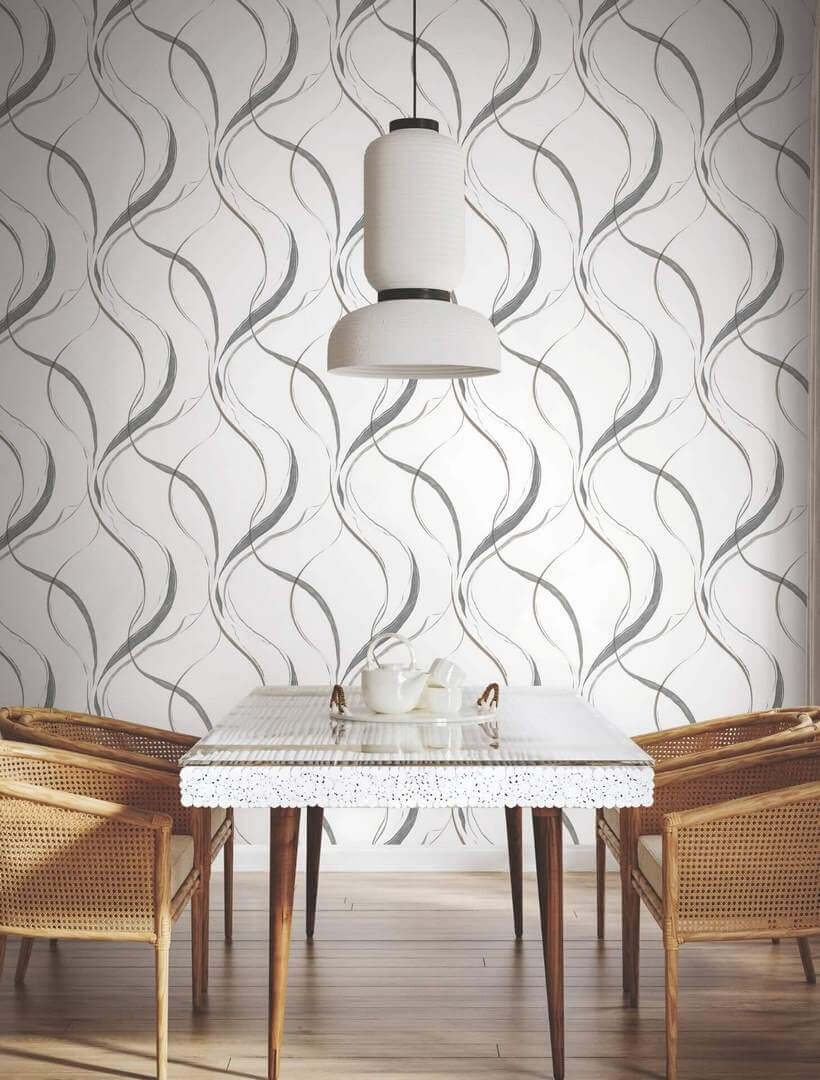 Tapeta wirujące wstęgi York Wallcoverings FM1092 Ink Flow Formations
