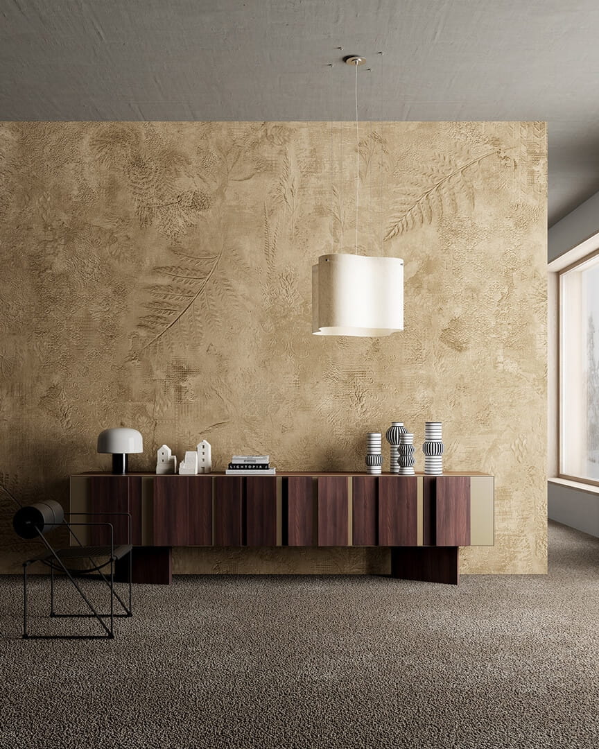 Fototapeta odciśnięte liście Inkiostro Bianco CALIMA GRIGIO LINO INKPRRC2602 Materiaprima