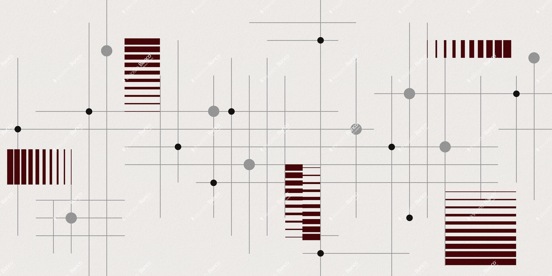 Fototapeta geometryczna Inkiostro Bianco INTRECCI BORDEAUX INKICEX2603 Materiaprima