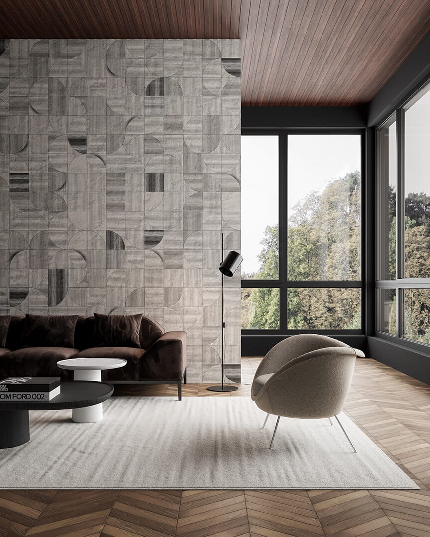 Fototapeta geometryczna mozaika Inkiostro Bianco MOSAICO LUNARE SEPPIA INKALRP2602 Materiaprima
