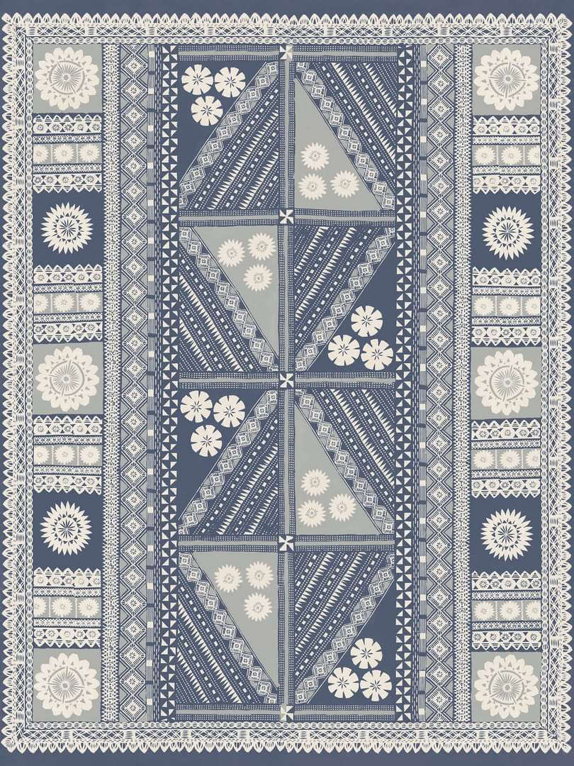 Mural inspirowany gobelinami z plemiennym wzorem York Wallcoverings AB3058M Tapa Artifacts